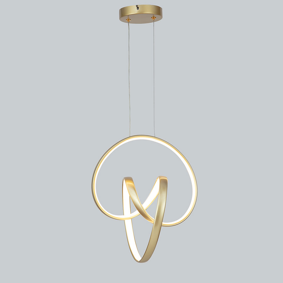 Lampara LED colgante Dinamo gold con luz cálida 25W