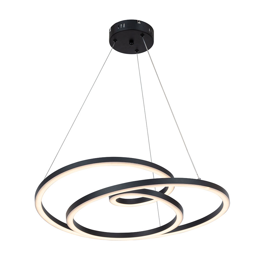 Lámpara LED colgante Macy black con luz cálida 48W