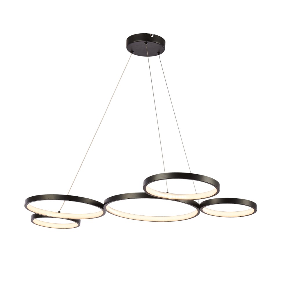 Lámpara led colgante Brooks black con luz cálida 46W