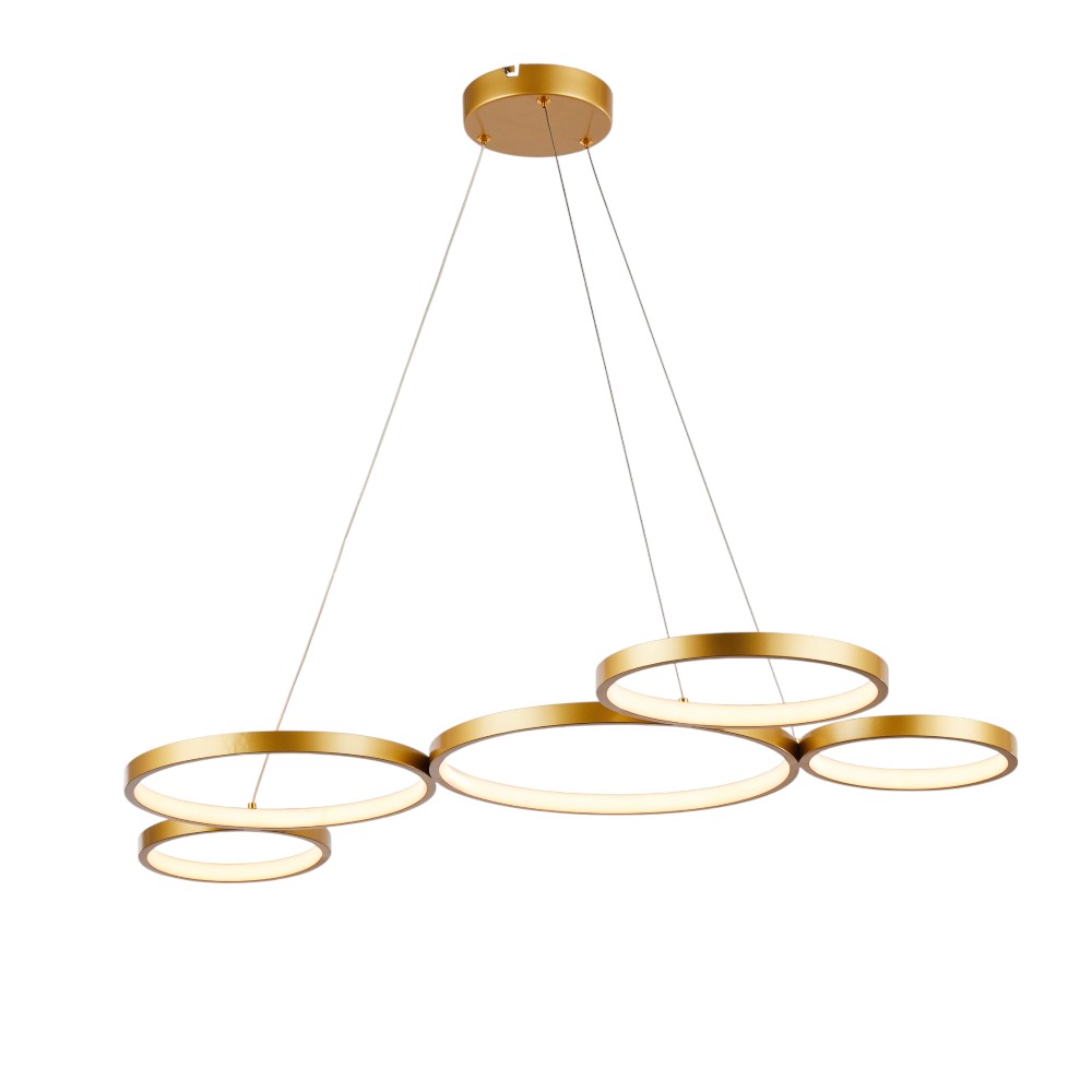 Lámpara LED colgante Brooks gold con luz cálida 46W