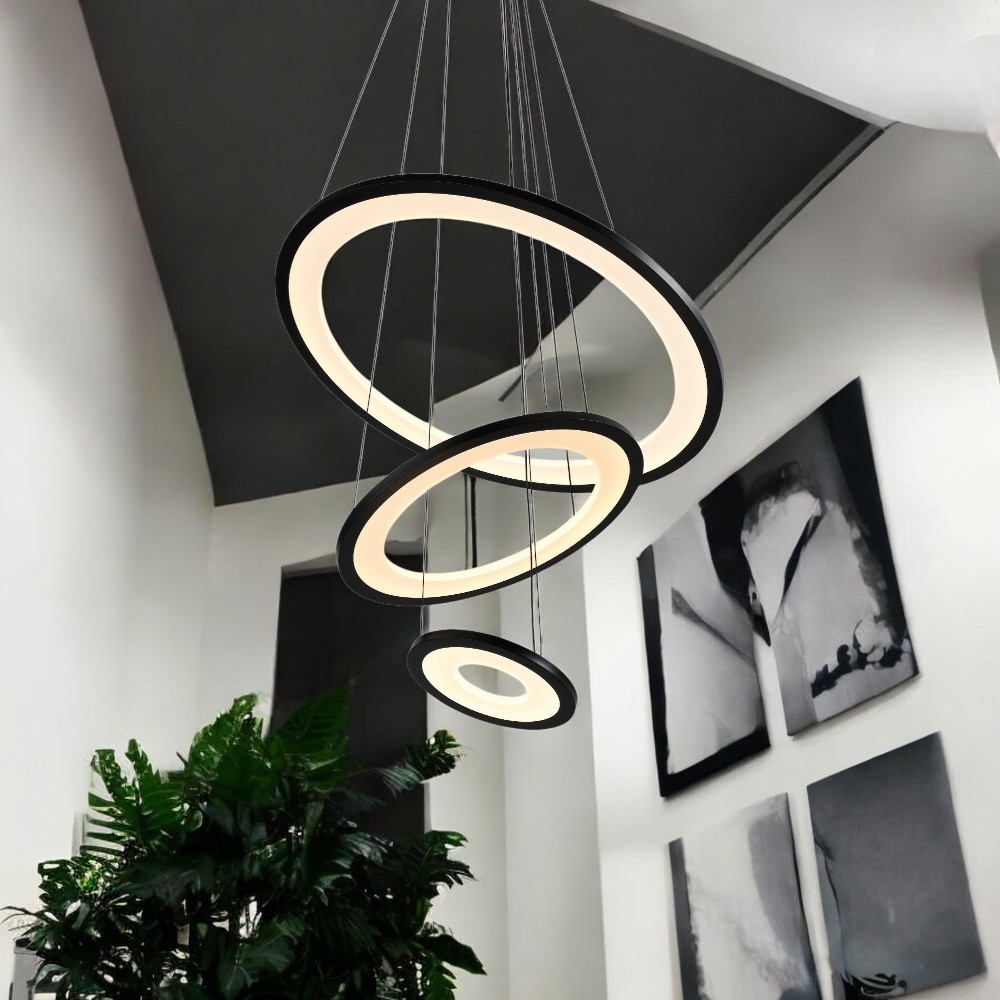 Lámpara LED colgante Nebula black con 3CCT 38W