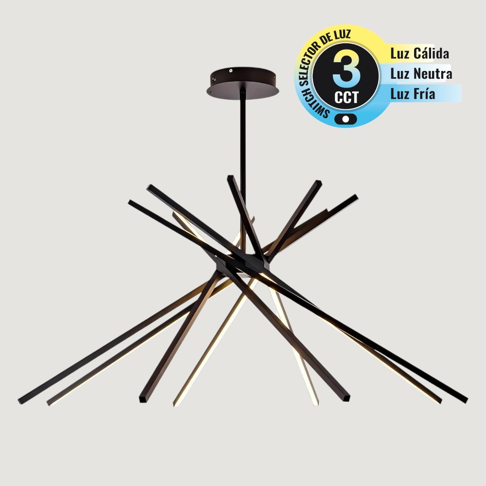 Lámpara LED colgante Sparkles black con 3CCT 90W