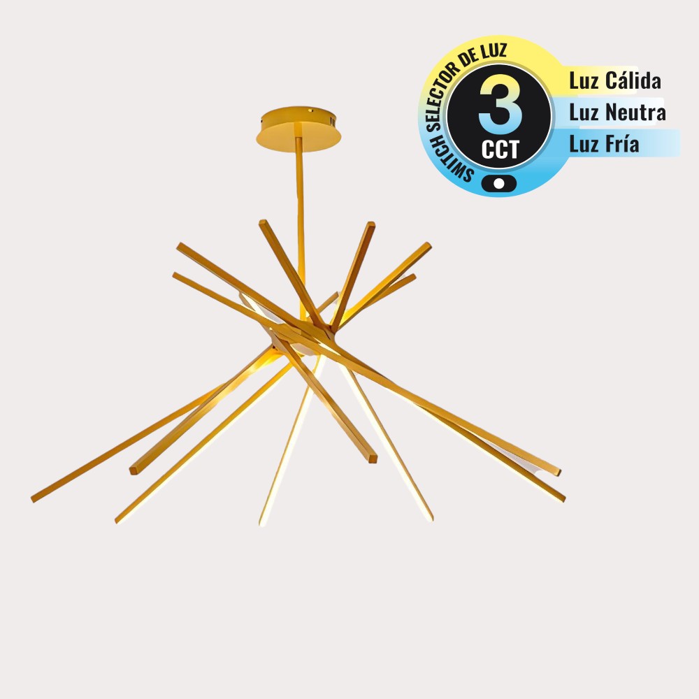 Lámpara LED colgante Sparkles gold con luz cálida 101W