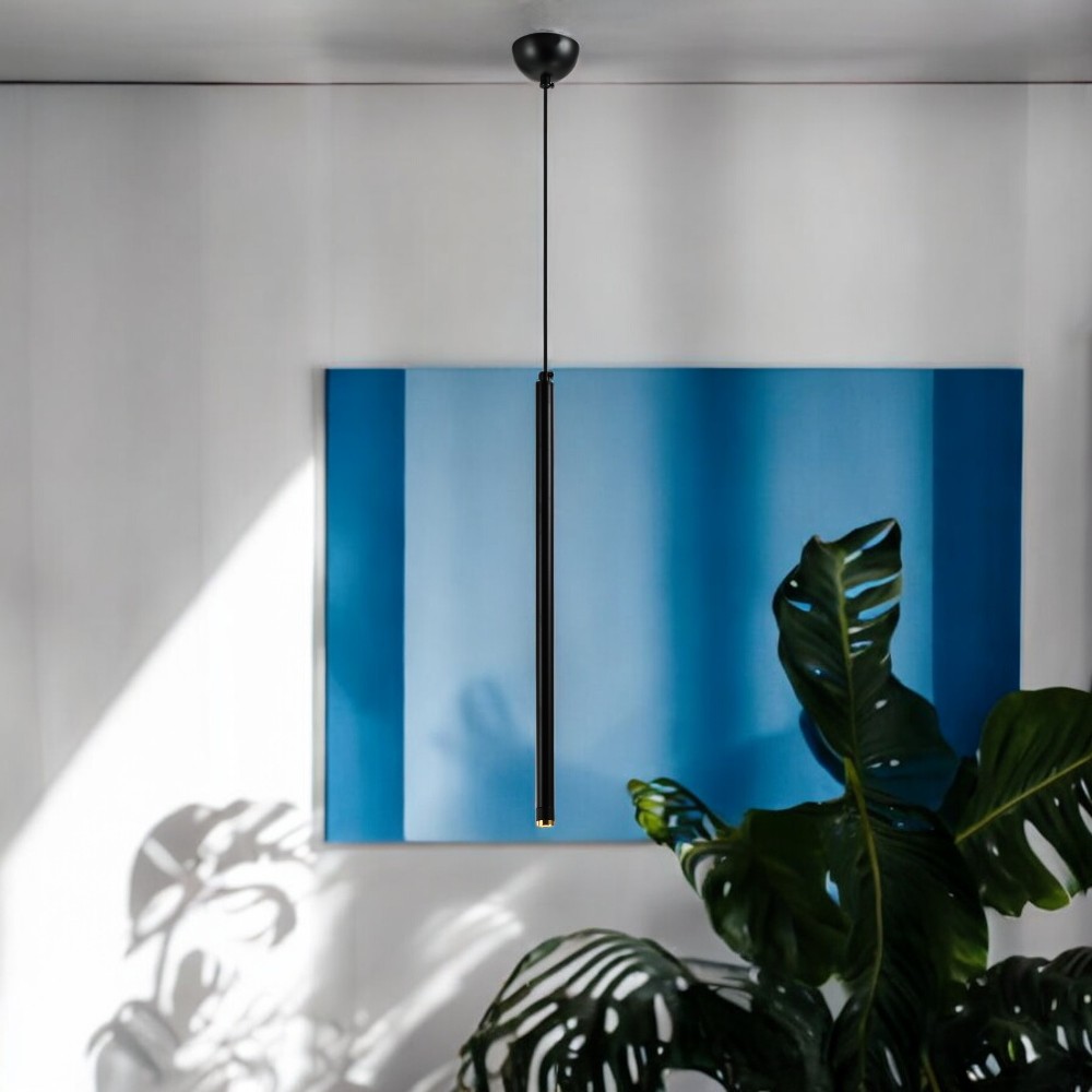 Lámpara LED colgante Rain 50 black con luz cálida 3W