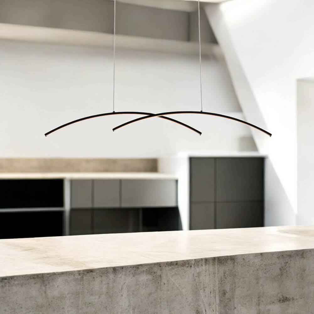 Lámpara LED colgante Liana black con luz cálida 24W